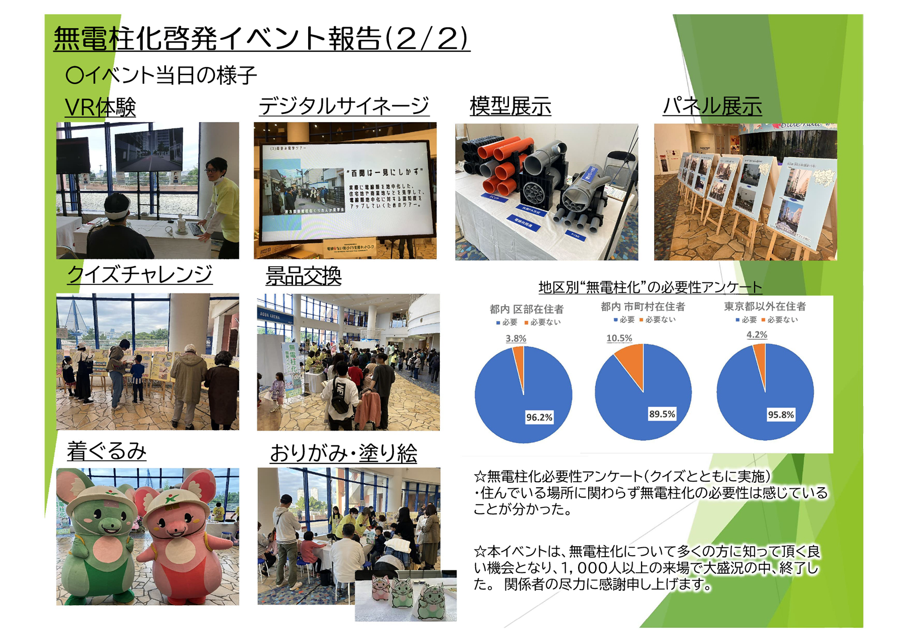 無電柱化啓発イベント（11月10日は「無電柱化の日」）に参加しました。